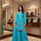 Elegant Chiffon Gharara Suit with Embroidered Dupatta – Festive Wear