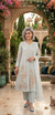 Elegant Ivory Organza Handwork Embroidered Frock 3 Piece Suit for Women