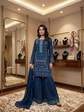 Elegant Chiffon Gharara Suit with Embroidered Dupatta – Festive Wear