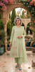 Elegant Ivory Organza Handwork Embroidered Frock 3 Piece Suit for Women