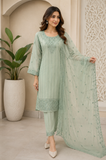 Designer Chiffon Long Shirt with Delicate Hand Embellishments