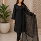 Designer Chiffon Long Shirt with Delicate Hand Embellishments