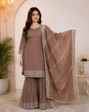 Elegant Chiffon Mirror Work Garara Set