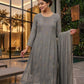 Elegant Chiffon Embroidered Frock with Dupatta – Lightweight Festive Wear