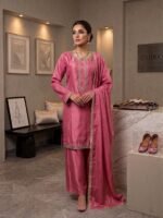 Silk Fabric Handwork Kurta Set with Chiffon Dupatta & Silk Palazzo | Elegant Ethnic Wear for Women - Image 2
