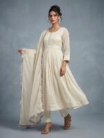 Sesha Silk Long Frock with Dupatta & Malai Trouser – Elegant Women’s Formal Wear - Image 4