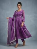 Sesha Silk Long Frock with Dupatta & Malai Trouser – Elegant Women’s Formal Wear - Image 3