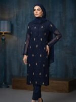 3 Piece Stitched Heavy Hand-Work Modest Suit with Chiffon Dupatta & Malai Trouser – Luxury Formal Wear - Image 5