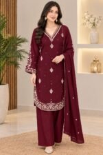 Slik Heavy Handwork Embroidered 3-Piece Suit