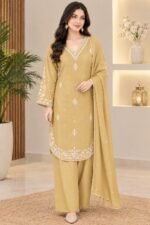 Slik Heavy Handwork Embroidered 3-Piece Suit - Image 3