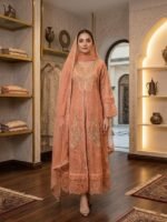 3 Piece Stitched Heavy Embroidered Luxury Maxi with Chiffon Dupatta – Royal Formal Wear - Image 5